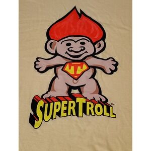 Super Troll Gildan Heavy Cotton Mens XL T-Shirt Yellow Short Sleeve Tee 17